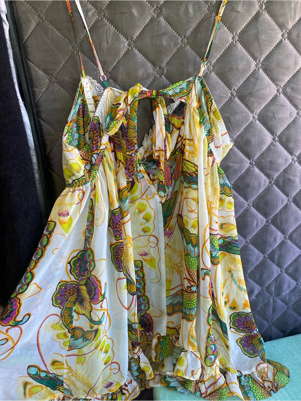 Vintage Y2K Betsey Johnson Intimates Butterfly Babydoll Slip Cami Top Size L - Picture 5 of 6